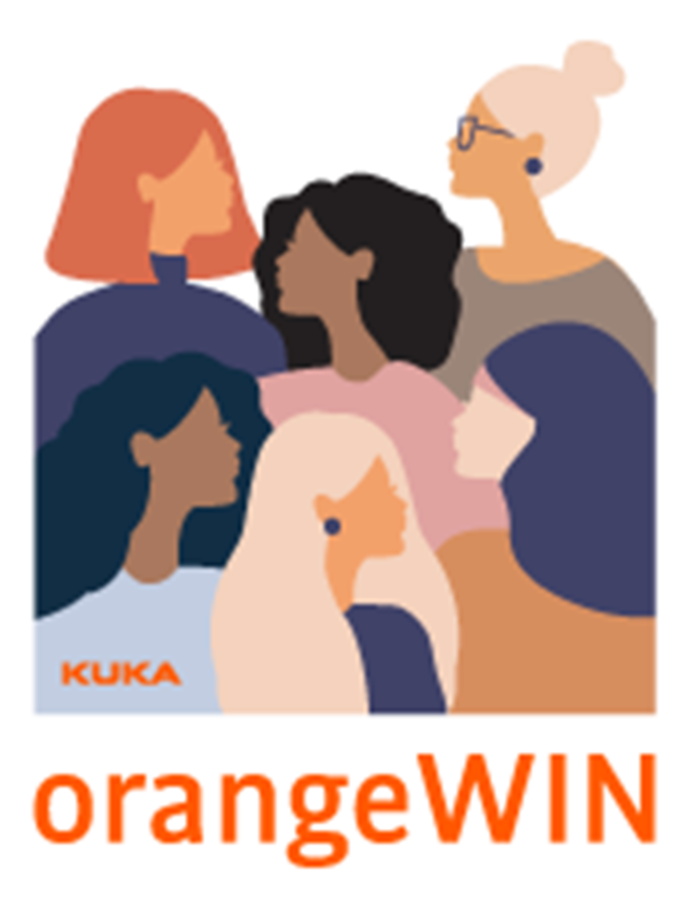 Logo des Frauennetzwerkes von KUKA orangeWIN